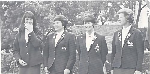 Mrs. Ray Thomas, Miss Marea Hickey, Miss Gail Corry, Mrs. J. D. Fisher